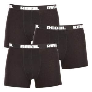 3PACK pánské boxerky Nedeto Rebel černé (3NBR001) XXL