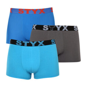 3PACK pánské boxerky Styx sportovní guma nadrozměr vícebarevné (3R10379) 5XL
