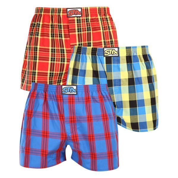 3PACK pánské trenky Styx klasická guma vícebarevné (3A11456) XXL