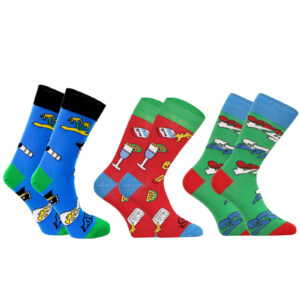 3PACK veselé ponožky Styx vysoké vícebarevné (H12505155) S