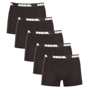 5PACK pánské boxerky Nedeto Rebel černé (5NBR001) 5XL