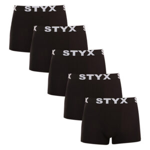 5PACK pánské boxerky Styx sportovní guma černé (5G960) L
