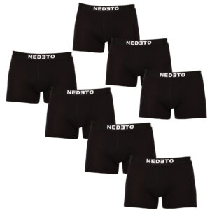7PACK pánské boxerky Nedeto černé (7NDTB001-brand) XL