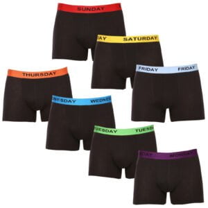 7PACK pánské boxerky Nedeto černé (7NDTB001-week) 5XL