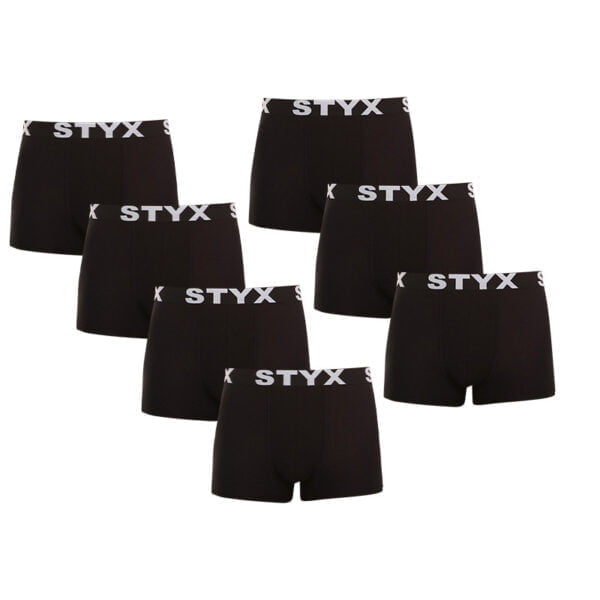 7PACK pánské boxerky Styx sportovní guma černé (7G960) S