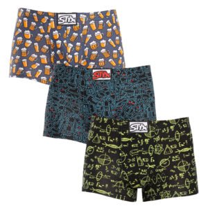 3PACK pánské boxerky Styx art klasická guma vícebarevné (3Q12672) S