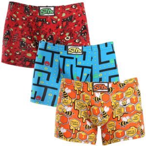 3PACK pánské boxerky Styx long art klasická guma vícebarevné (3F12914) XXL
