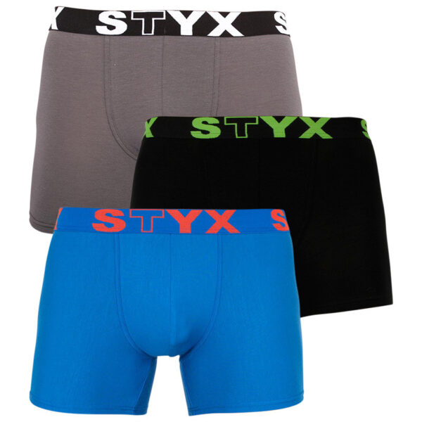 3PACK pánské boxerky Styx long sportovní guma vícebarevné (U9626763) M