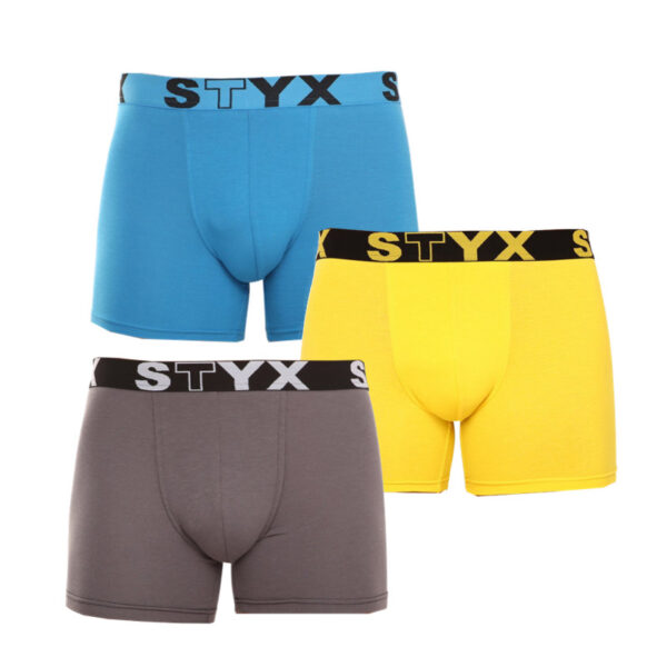 3PACK pánské boxerky Styx long sportovní guma vícebarevné (U9696863) L