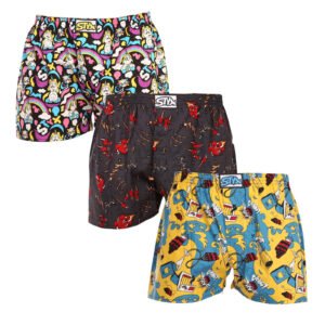 3PACK pánské trenky Styx art klasická guma vícebarevné (3A11820) S