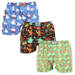 3PACK pánské trenky Styx art klasická guma vícebarevné (3A17134) L