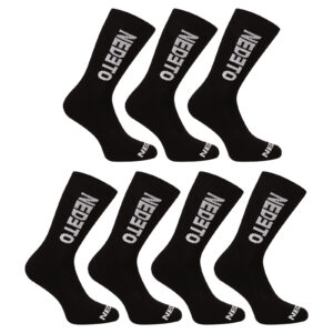 7PACK ponožky Nedeto vysoké černé (7NDTP001-brand) L