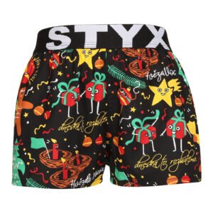 Dětské trenky Styx art sportovní guma Vánoce ozdoby (BJ1754) 4-5 let