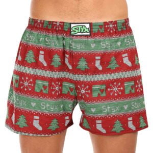 Pánské trenky Styx art klasická guma nadrozměr Vánoce pletené (E1658) 3XL