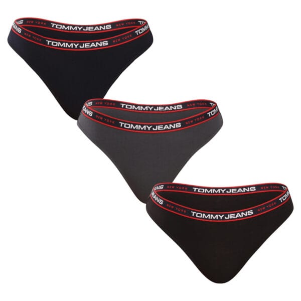 3PACK dámská tanga Tommy Hilfiger nadrozměr vícebarevná (UW0UW04709 0VA) XL