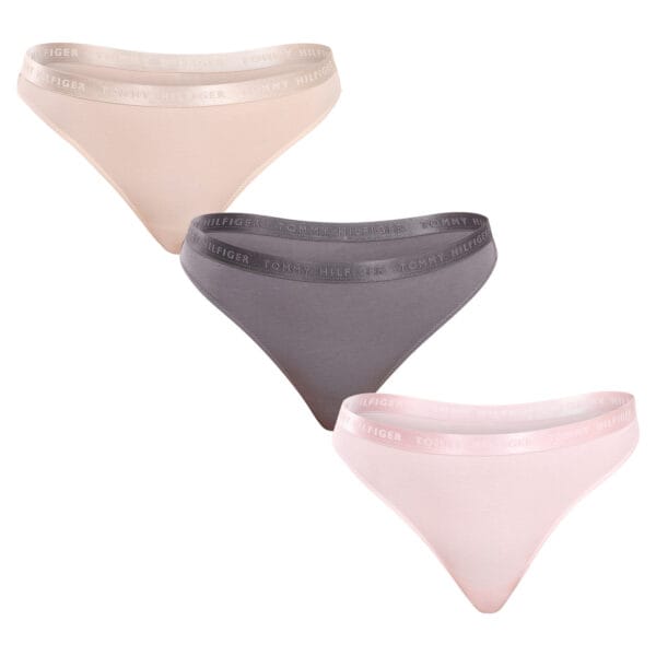 3PACK dámská tanga Tommy Hilfiger vícebarevná (UW0UW04480 0R4) M