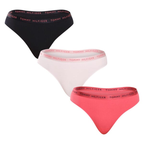 3PACK dámská tanga Tommy Hilfiger vícebarevná (UW0UW04889 0V5) XL