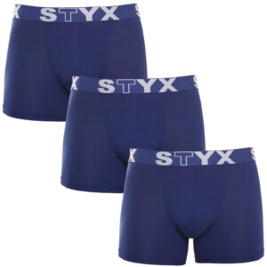 3PACK pánské boxerky Styx long sportovní guma tmavě modré (3U968) M