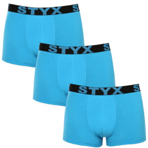 3PACK pánské boxerky Styx sportovní guma světle modré (3G1169) M
