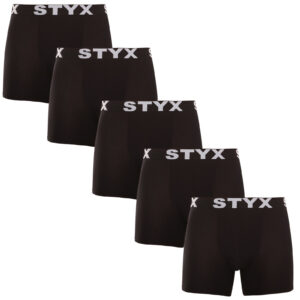 5PACK pánské boxerky Styx long sportovní guma černé (5U960) L