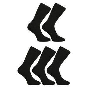 5PACK ponožky Nedeto vysoké černé (5NDTP1001) L