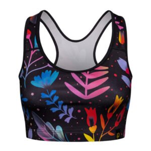 Veselá dámská sportovní podprsenka Dedoles Neónové květy (D-W-AW-GB-C-RP-1098) XS