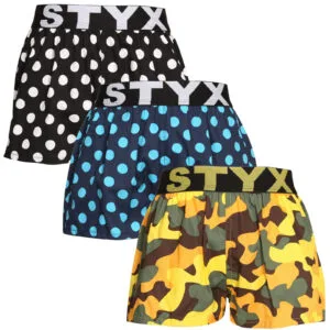 3PACK Dětské trenky Styx art sportovní guma vícebarevné (3BJ15901) 6-8 let