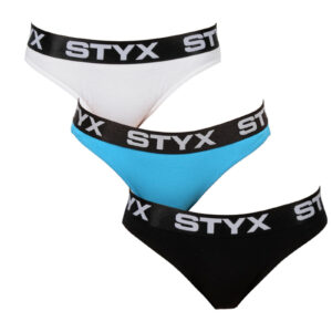 3PACK dámské kalhotky Styx sportovní guma vícebarevné (3IK96019) M
