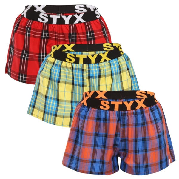 3PACK dámské trenky Styx sportovní guma vícebarevné (3T10236) 3XL