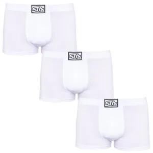 3PACK pánské boxerky Styx klasická guma bílé (3Q1061) XL