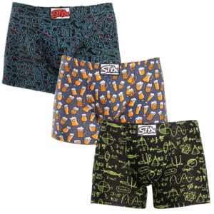 3PACK pánské boxerky Styx long art klasická guma vícebarevné (3F12672) L