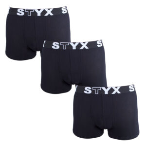3PACK pánské boxerky Styx sportovní guma nadrozměr černé (3R960) 3XL