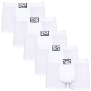 5PACK pánské boxerky Styx klasická guma bílé (5Q1061) M