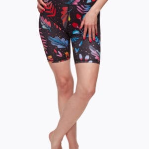 Veselé dámské krátké legíny Dedoles Neonové květy (D-W-AW-BS-C-C-1098) XS