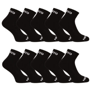 10PACK ponožky Nedeto kotníkové černé (10NDTPK001-brand) L