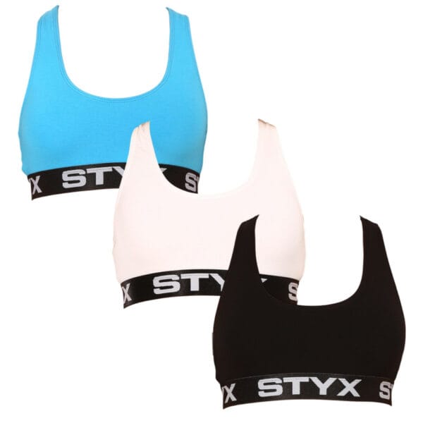 3PACK dámská podprsenka Styx sport vícebarevná (3IP09019) M