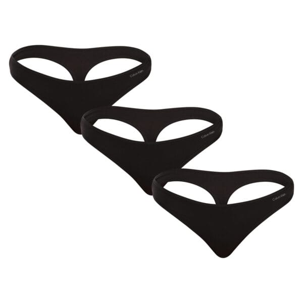 3PACK dámská tanga Calvin Klein černá (QD5217E-UB1) 3XL