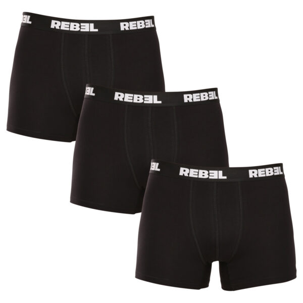 3PACK pánské boxerky Nedeto Rebel černé (3NBR001) 5XL