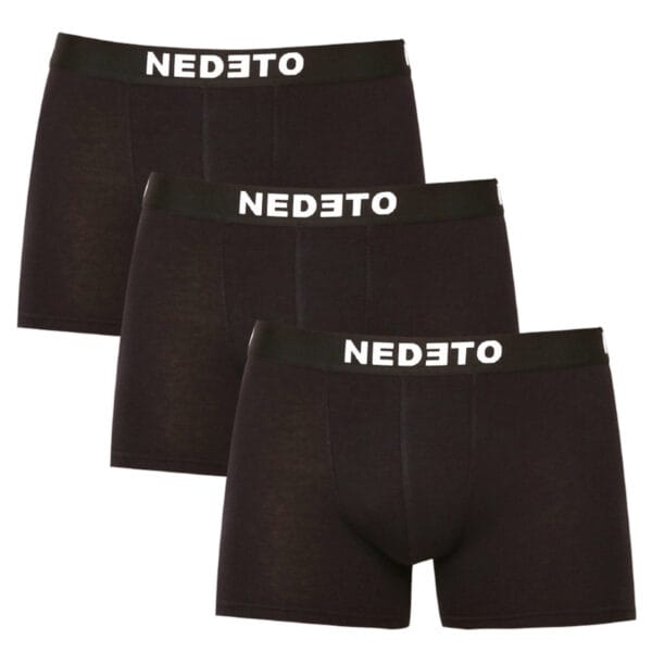 3PACK pánské boxerky Nedeto černé (3NB001b) XL