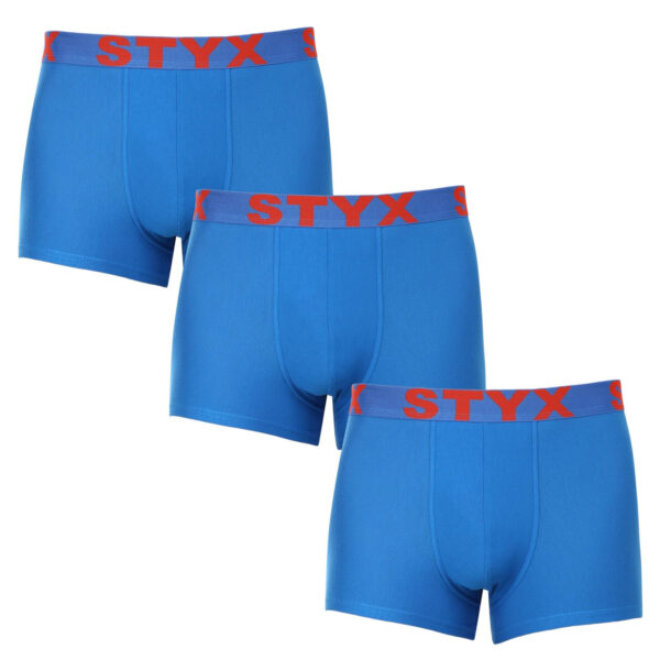 3PACK pánské boxerky Styx sportovní guma modré (3G1167) M