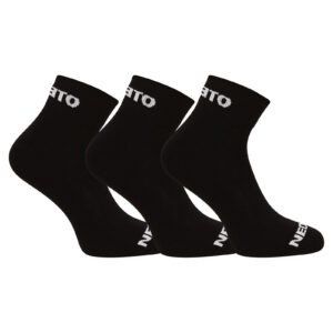 3PACK ponožky Nedeto kotníkové černé (3NDTPK001-brand) L