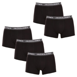 5PACK pánské boxerky Jack and Jones černé (12142342) L