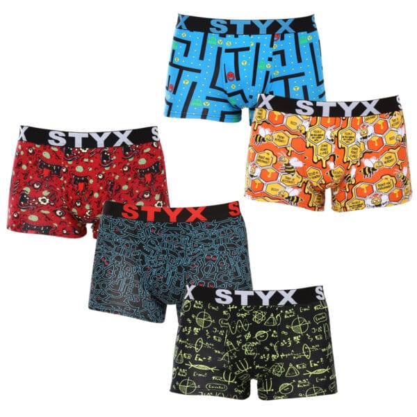 5PACK pánské boxerky Styx art sportovní guma vícebarevné (5G1269124) M