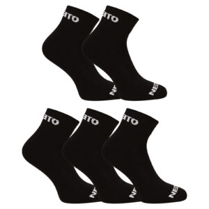 5PACK ponožky Nedeto kotníkové černé (5NDTPK001-brand) L