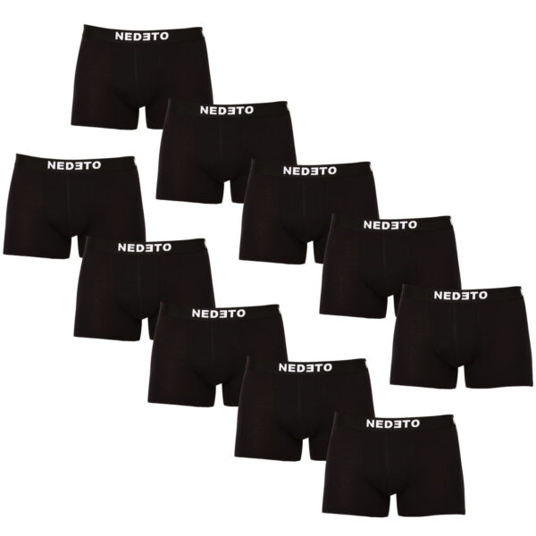 10PACK pánské boxerky Nedeto černé (10NB001b) L