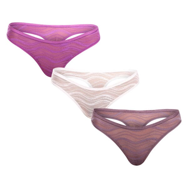 3PACK dámská tanga Calvin Klein vícebarevná (QD5216E-NOW) XXL