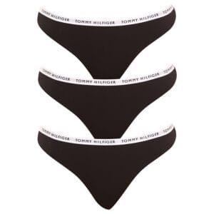 3PACK dámská tanga Tommy Hilfiger černá (UW0UW02829 0R7) M