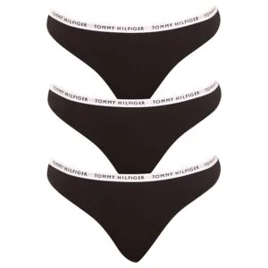 3PACK dámská tanga Tommy Hilfiger černá (UW0UW02829 0R7) XL