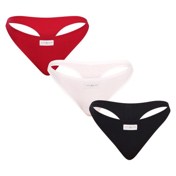 3PACK dámská tanga Tommy Hilfiger nadrozměr vícebarevná (UW0UW05189 0SR) XL