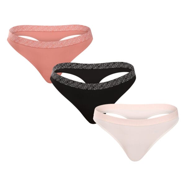 3PACK dámská tanga Tommy Hilfiger vícebarevná (UW0UW05185 0VT) XL